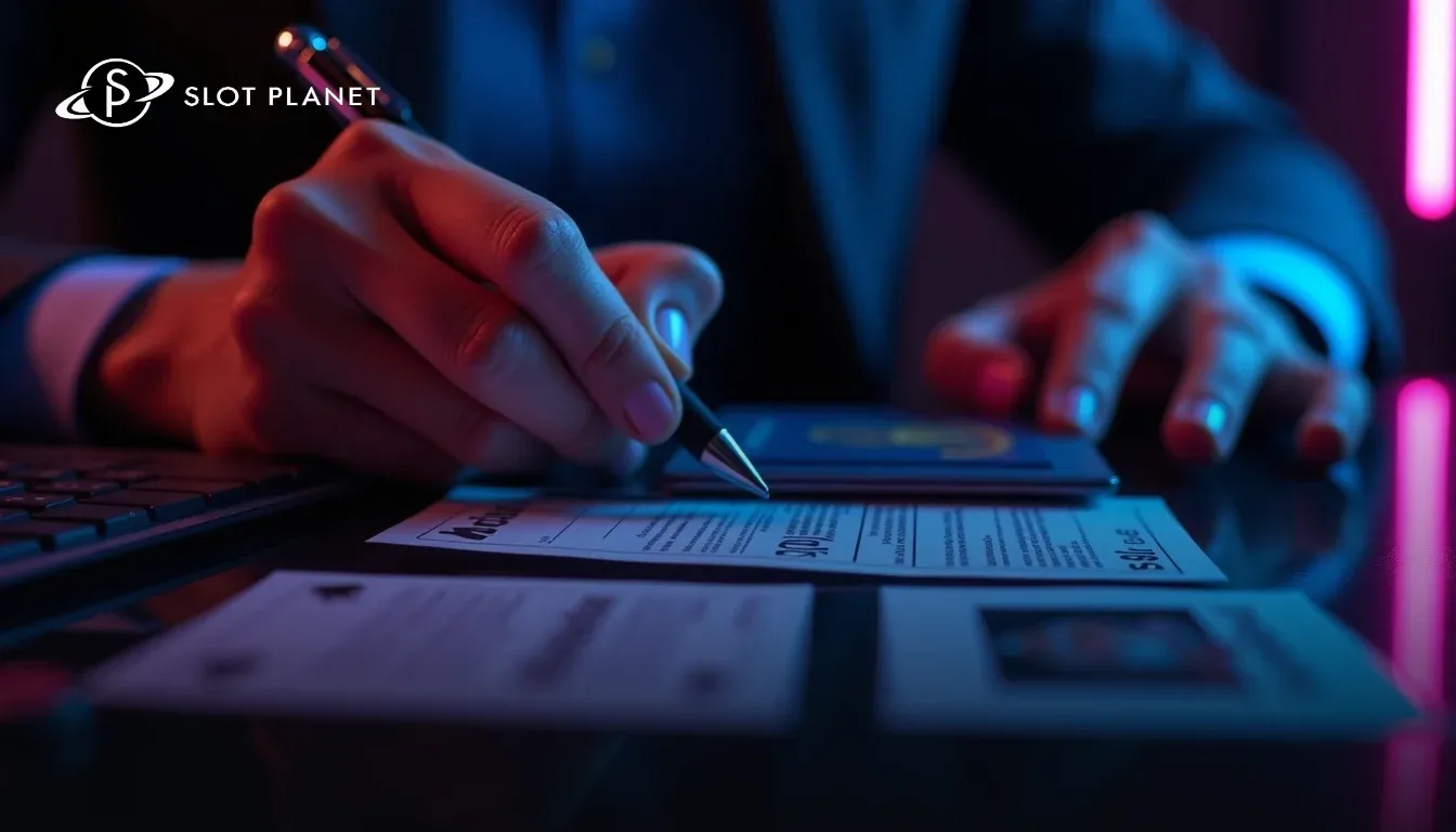 Slot Planet Casino registration form with email, password and currency selection fields